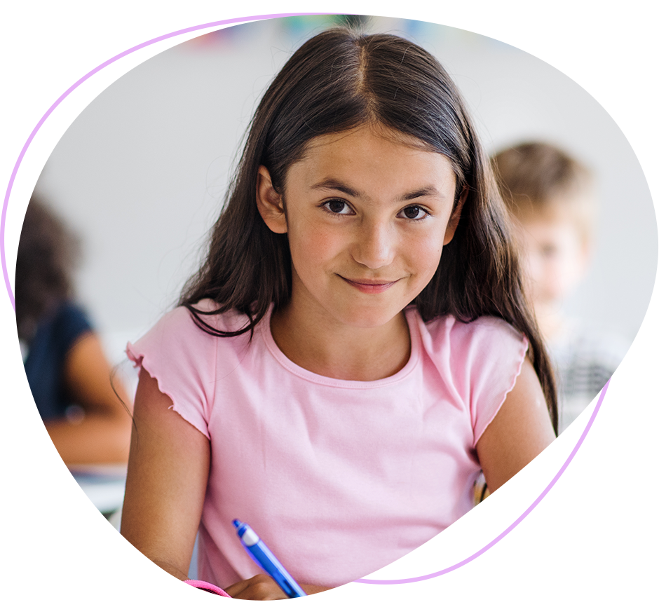 Child learning at a desk